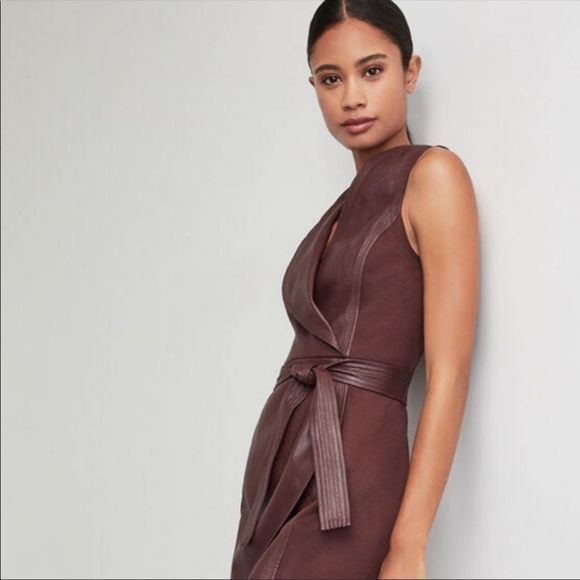 BCBGMaxAzria Layla Asymmetrical Dress Faux Leather - Picture 4 of 16